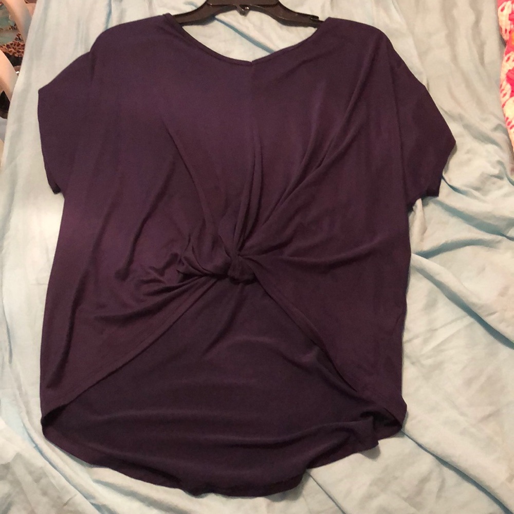 Blue tie up , long in back Shirt